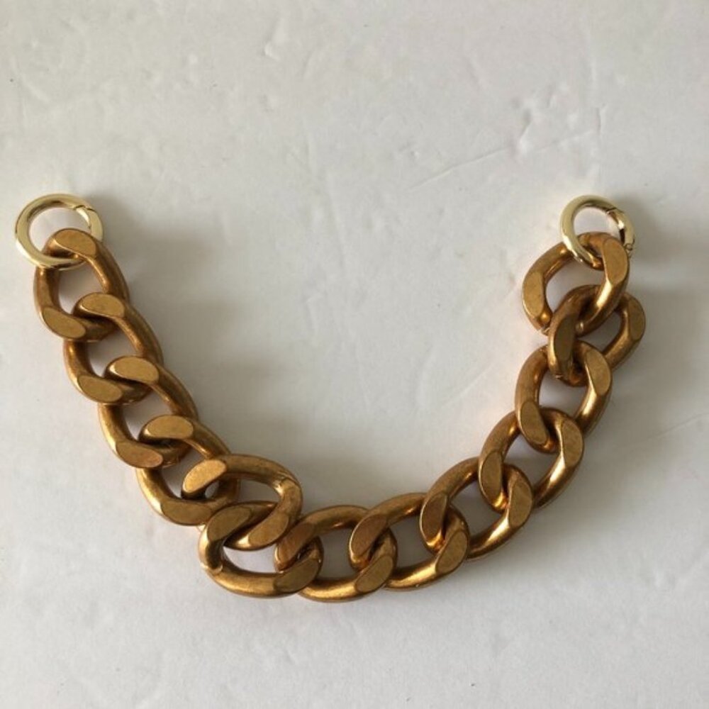 Gold Color Wide Chain Handbag Handle / Bag Accessory Detachable Metal New